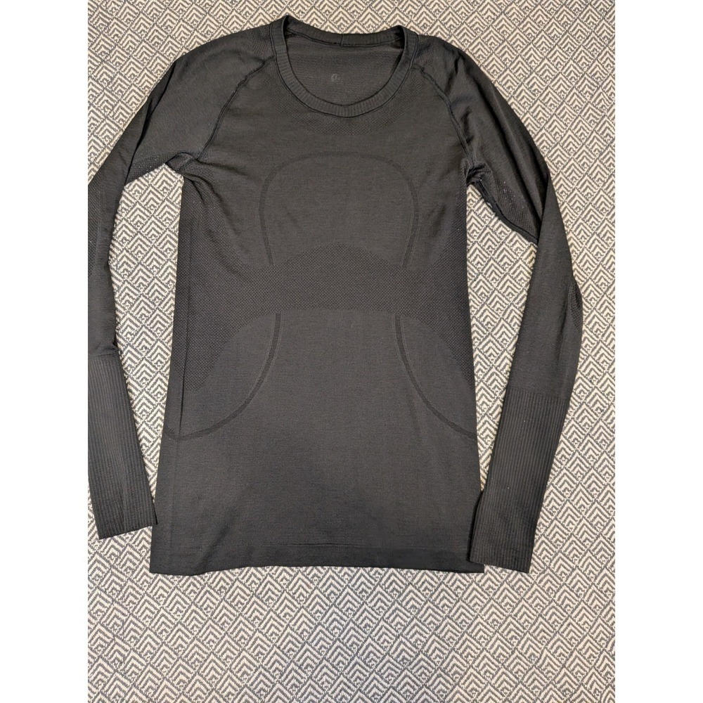 Lululemon Swift Stride Tech Long Sleeve Shirt Size 8 Charcoal Grey Athletic Top